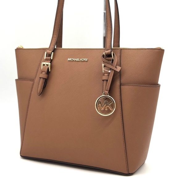 Michael Kors Large Charlotte Tote Bag Luggage - Picture 1 of 10
